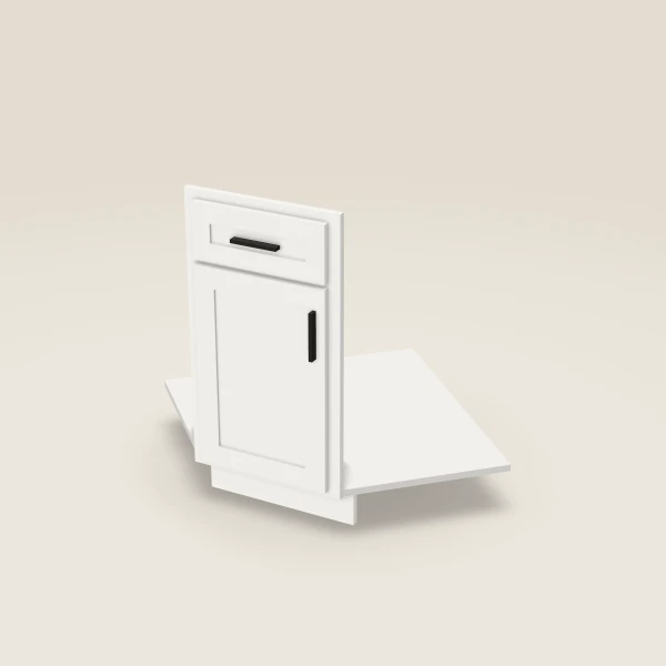 Diagonal Corner Sink Front Kit — 36", Not a Cabinet — Uptown White, 3D picture