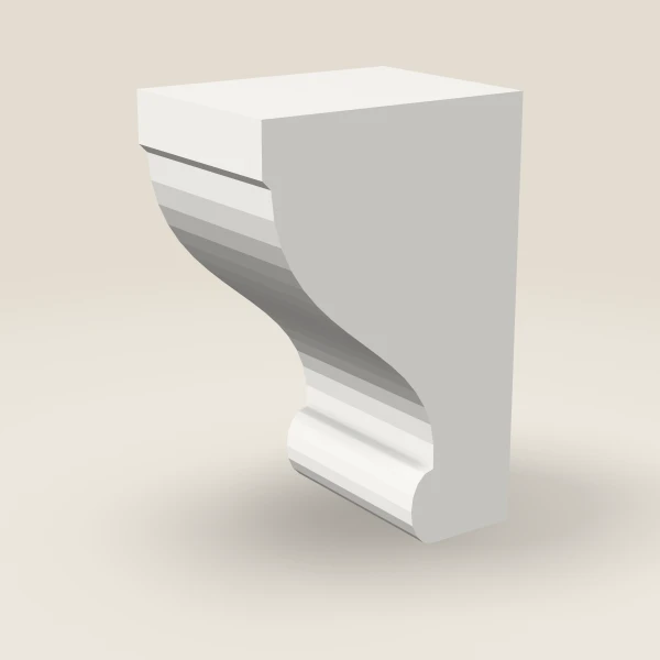 Ménsula 56 — 3" × 6" — Uptown White, imagen en 3D
