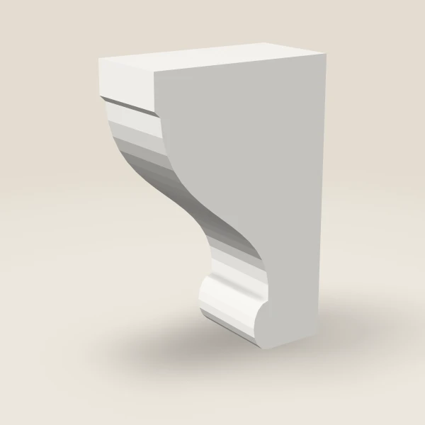 Ménsula 59 — 3" × 9" — Uptown White, imagen en 3D