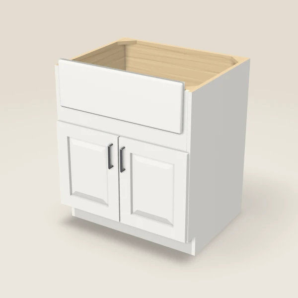 30" Farm Sink Base — Uptown White, 3D picture