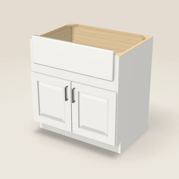 33" Farm Sink Base — Uptown White, 3D picture