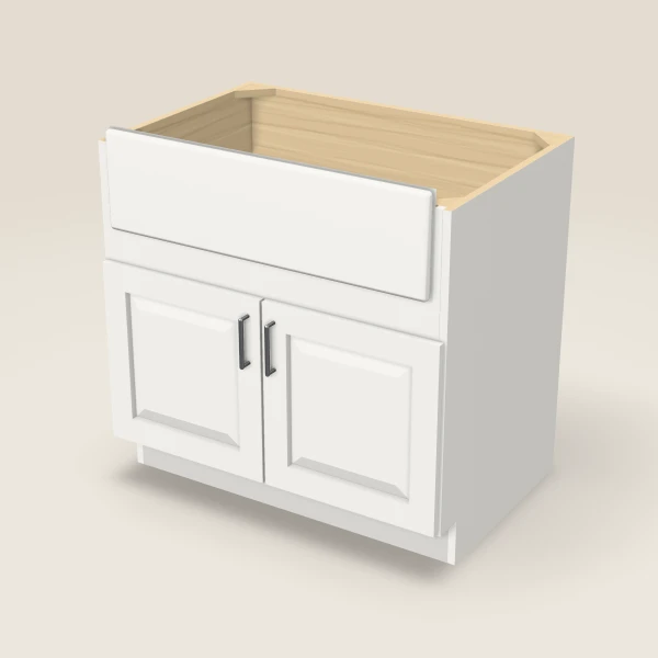 36" Farm Sink Base — Uptown White, 3D picture
