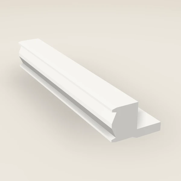 Light Rail Molding — 96" — Uptown White, 3D picture