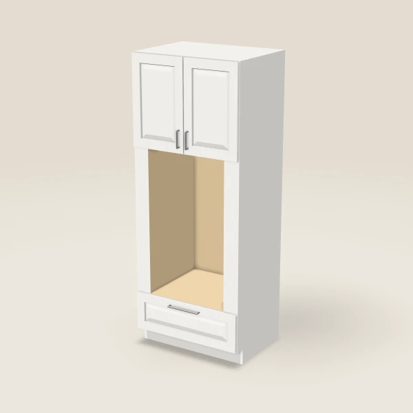 33" Oven Cabinet with Microwave Opening — 84" High — Uptown White, 3D picture