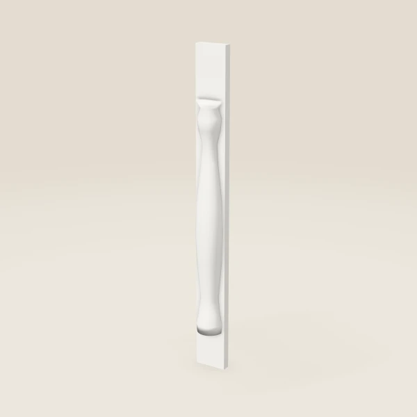 Media pata POLE75-W330 — 30" de alto — Uptown White, imagen en 3D
