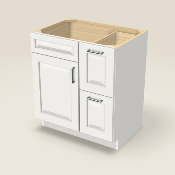 30" Vanity with Drawers Right — Uptown White, 3D picture