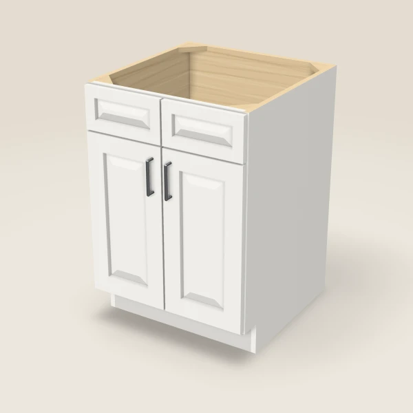24" Sink Base — Double Door — Uptown White, 3D picture