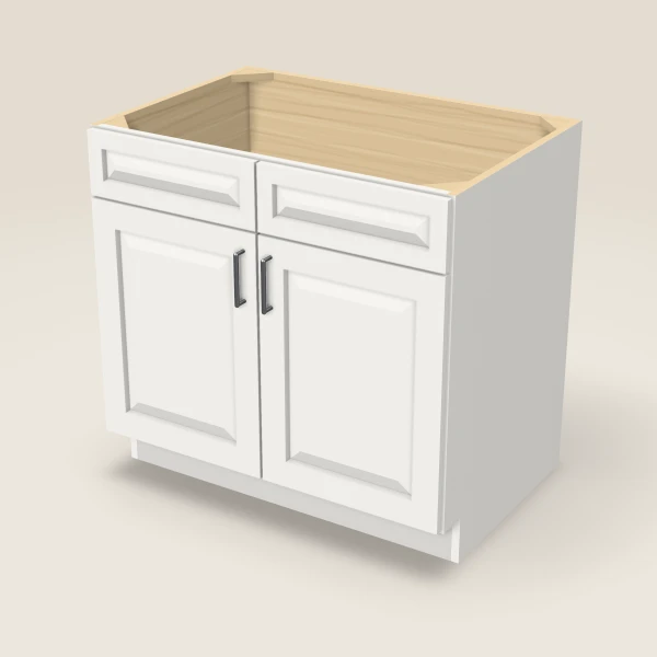 36" Sink Base — Double Door — Uptown White, 3D picture