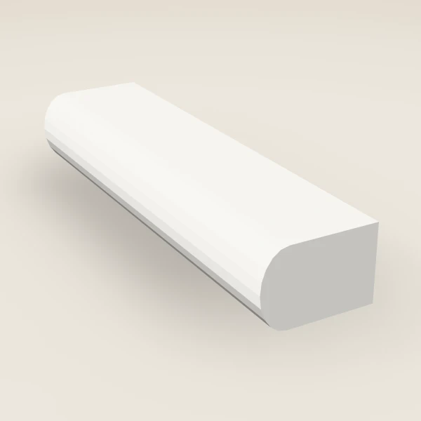 Shaker Light Rail Molding — 96" — Uptown White, 3D picture