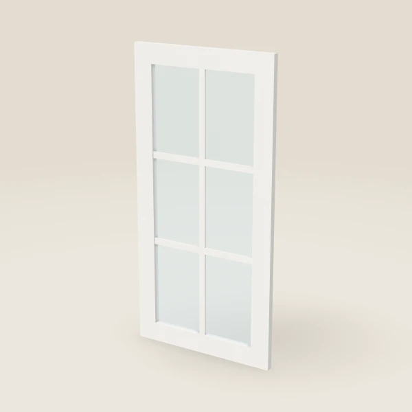 Glass Door with Mullion for W1836 (17½" × 35-5/16") — Uptown White, 3D picture