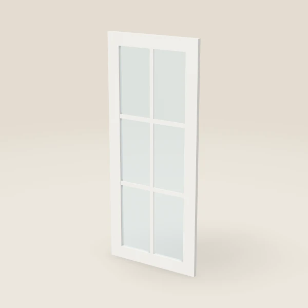 Glass Door with Mullion for W1842 (17½" × 41-5/16") — Uptown White, 3D picture