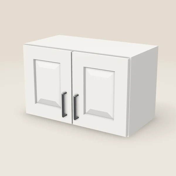 24" Wall Cabinet — 15" High, Double Door — Uptown White, 3D picture