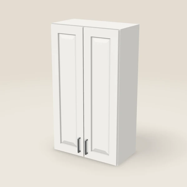 24" Wall Cabinet — 42" High, Double Door — Uptown White, 3D picture