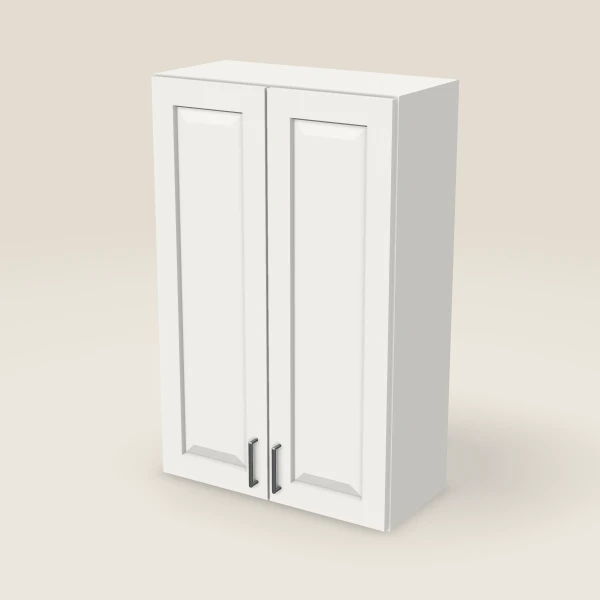 27" Wall Cabinet — 42" High, Double Door — Uptown White, 3D picture