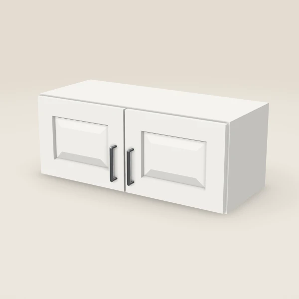 30" Wall Cabinet — 12" High, Double Door — Uptown White, 3D picture
