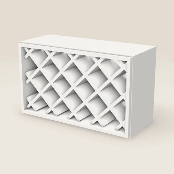 30" Wine Rack Wall Cabinet — 18" High — Uptown White, 3D picture