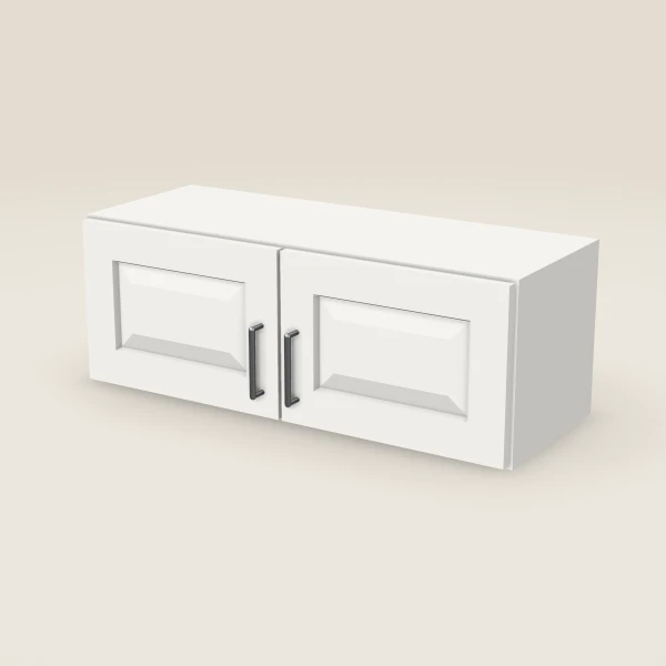 33" Wall Cabinet — 12" High, Double Door — Uptown White, 3D picture