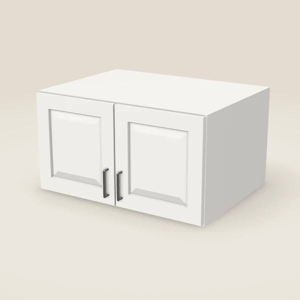 33" Wall Cabinet — 18" High, 24" Deep, Double Door — Uptown White, 3D picture
