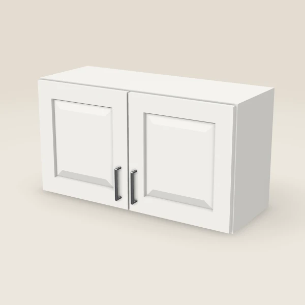 33" Wall Cabinet — 18" High, Double Door — Uptown White, 3D picture