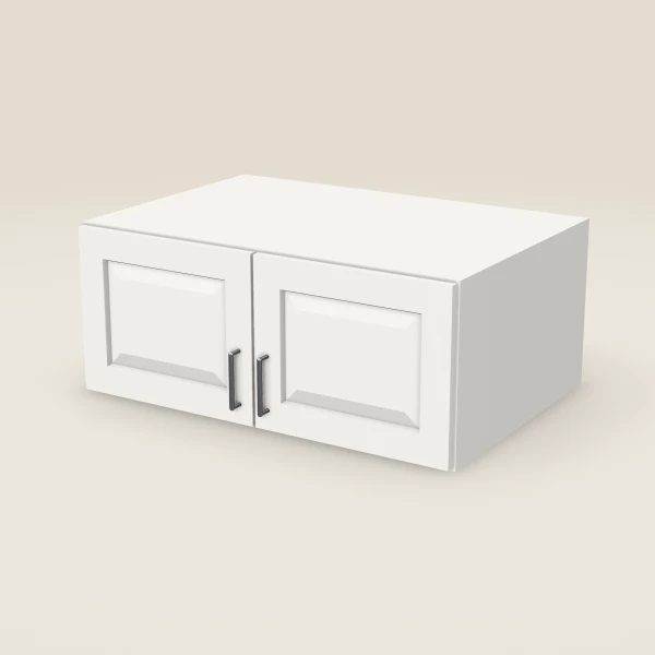 36" Wall Cabinet — 15" High, 24" Deep, Double Door — Uptown White, 3D picture