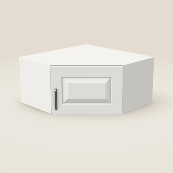 24" Wall Diagonal Corner — 12" High — Uptown White, 3D picture