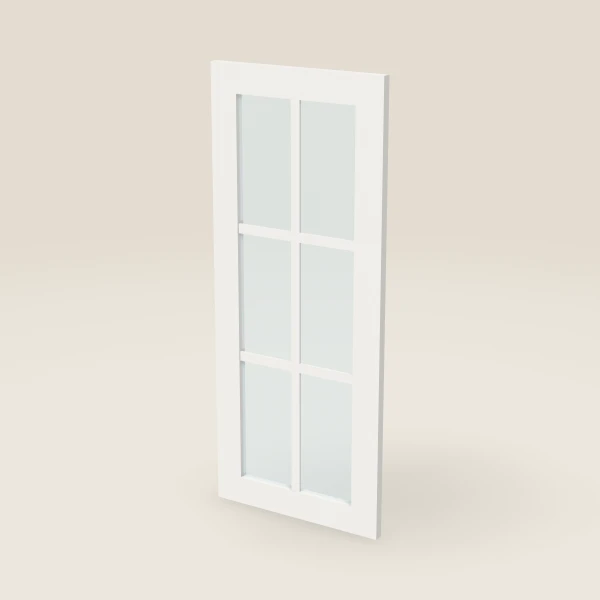 Glass Door with Mullion for WDC2436 (14-11/16" × 35-5/16") — Uptown White, 3D picture