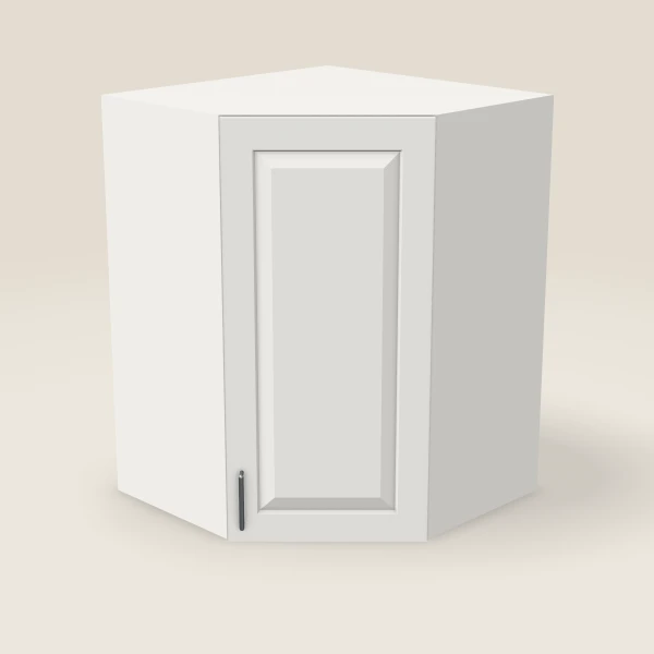 27" Wall Diagonal Corner — 36" High, 15" Deep — Uptown White, 3D picture