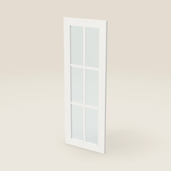 Glass Door with Mullion for WDC274215 (14-11/16" × 41-5/16") — Uptown White, 3D picture