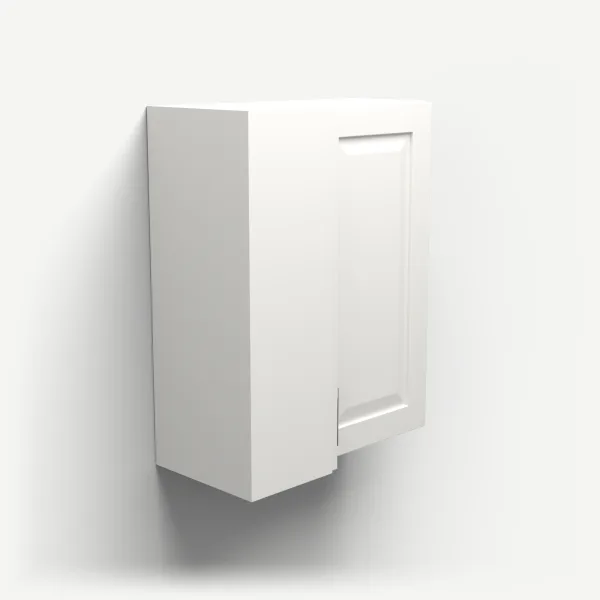 24" Wall Corner Cabinet, Bi-Fold Door — 30" High — Uptown White, 3D picture