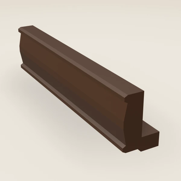 Light Rail Moulding — 8' — Urban Espresso, 3D picture