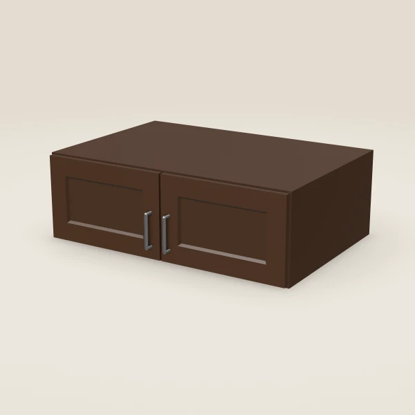 Gabinete de pared de 36" — 12" de alto, 24" de fondo — Urban Espresso, imagen en 3D