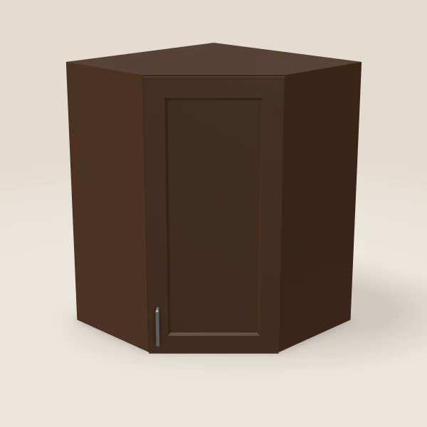 27" Wall Diagonal Corner — 36" High, 15" Deep — Urban Espresso, 3D picture