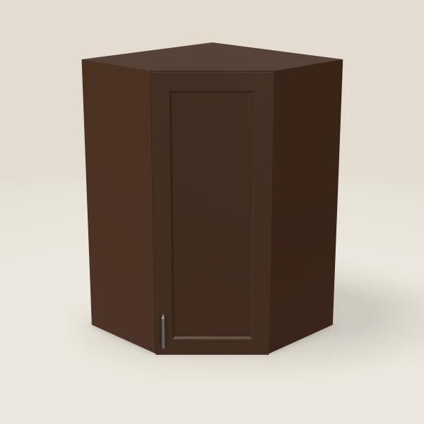 27" Wall Diagonal Corner — 42" High, 15" Deep — Urban Espresso, 3D picture