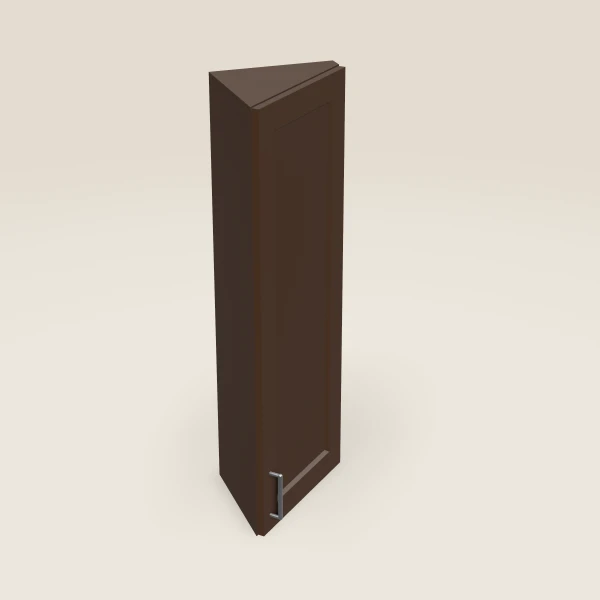 12" Wall End Angle — 42" High — Urban Espresso, 3D picture