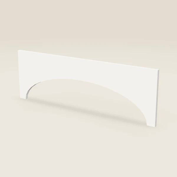 Arch Valance — 12" x 36" — Urban White, 3D picture