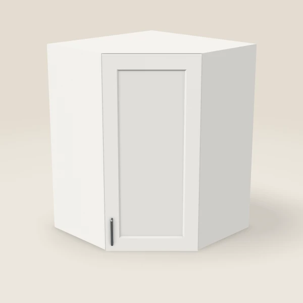 27" Wall Diagonal Corner — 36" High, 15" Deep — Urban White, 3D picture