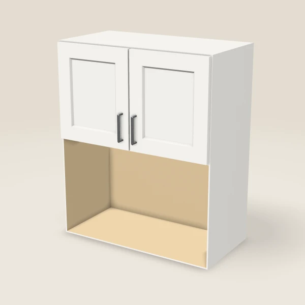 30" Microwave Wall Cabinet — 36" High — Urban White, 3D picture