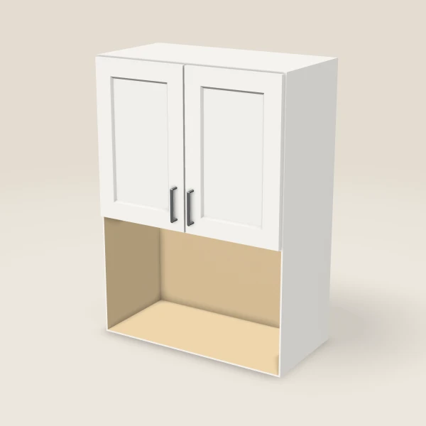 30" Microwave Wall Cabinet — 42" High — Urban White, 3D picture