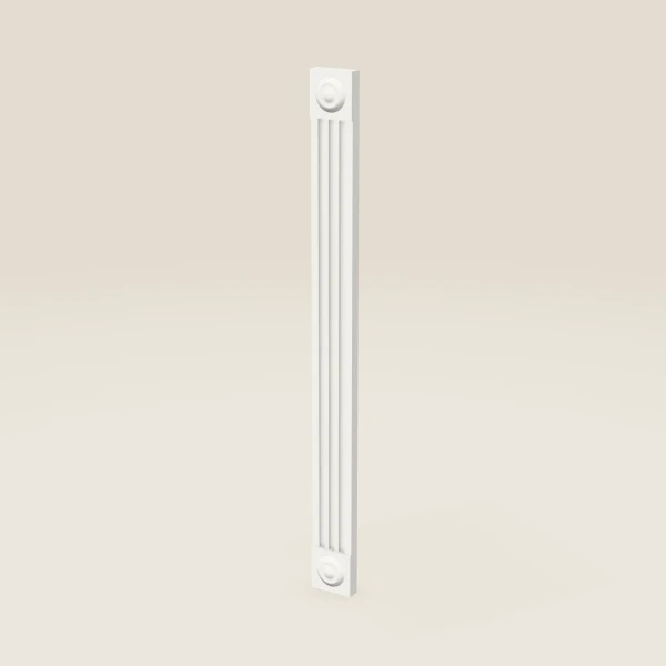 Relleno acanalado con rosetas de 3", imagen en 3D