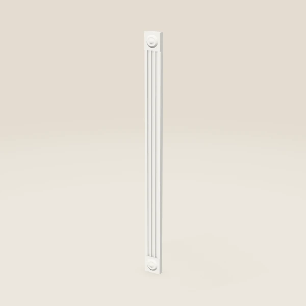 Relleno acanalado con rosetas de 3" — 42" de alto, imagen en 3D