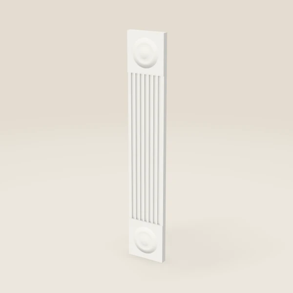 6" Fluted Base Filler with Rosettes — Vista White, 3D picture