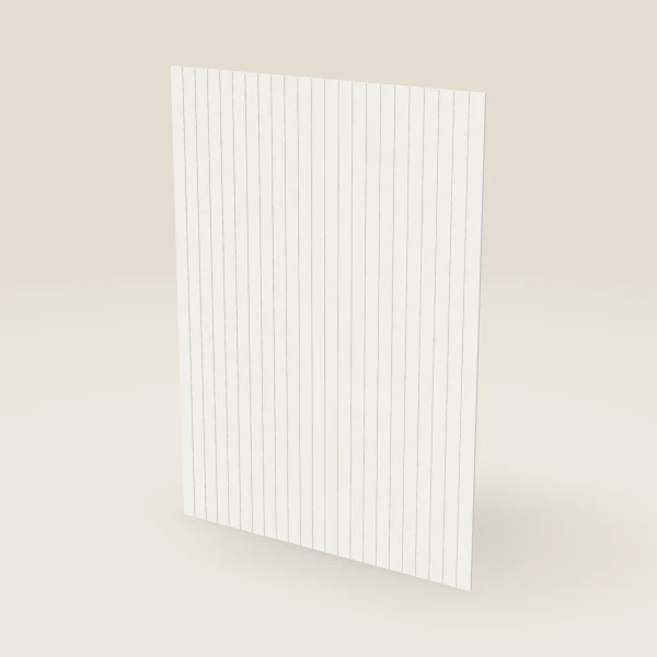 Panel machihembrado (beadboard) — 48" × 34½", ¼" de grueso, imagen en 3D