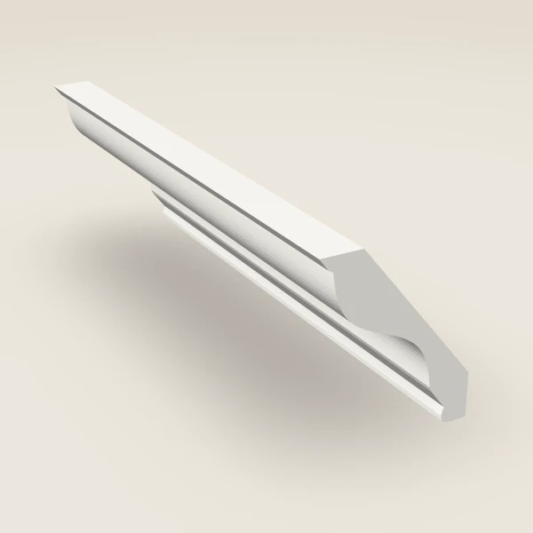 H-perfil moldura corona — 4" × 96", imagen en 3D