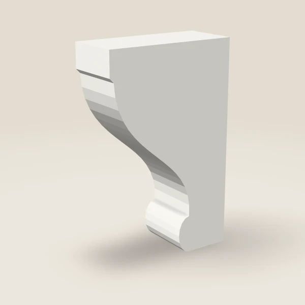 Ménsula 75L — 3½" × 12½", imagen en 3D