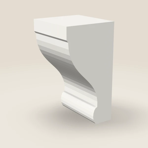 Ménsula 75S — 3¾" × 6½", imagen en 3D