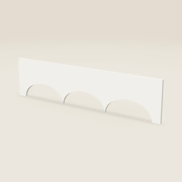 48" Scalloped Valance — 12" to 8" High — Vista White, 3D picture