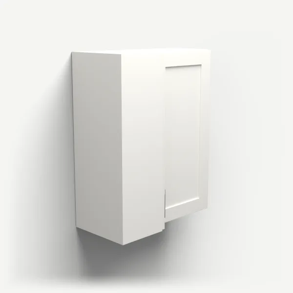 24" Wall Corner Cabinet, Bi-Fold Door — 30" High, 3D picture