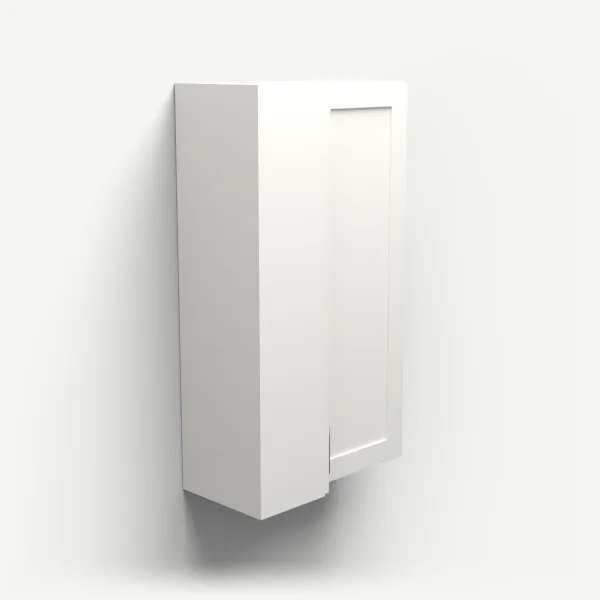 24" Wall Corner Cabinet, Bi-Fold Door — 42" High, 3D picture