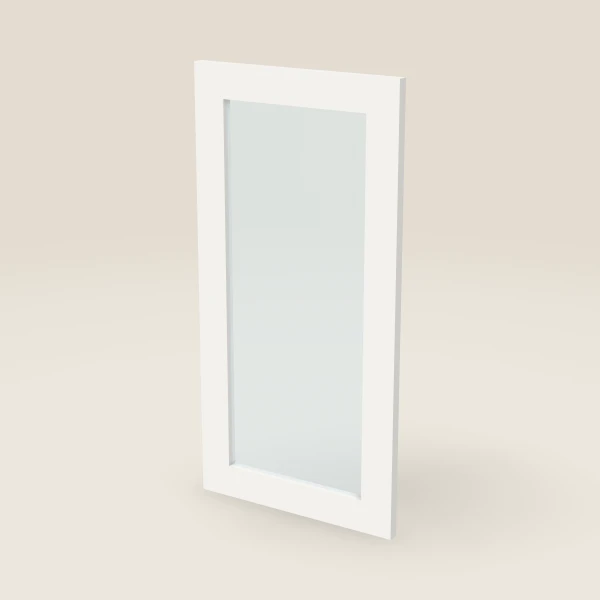 Glass Door — 15" x 30" — White Shaker, 3D picture