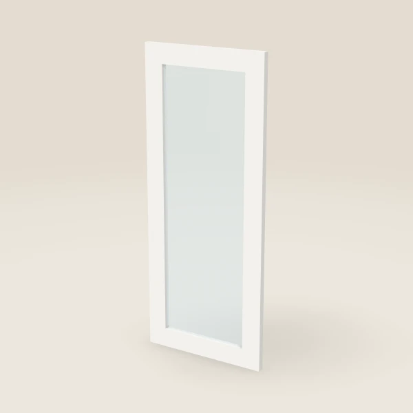 Glass Door — 15" x 36" — White Shaker, 3D picture